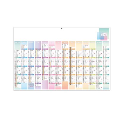 Calendrier Pastel Médium 14 Mois Recto BANCAIRE