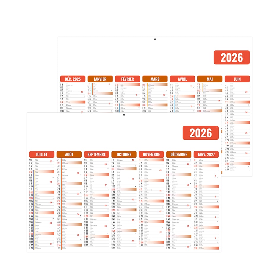 Calendrier gamme ÉCO promotionnel - mini rouge