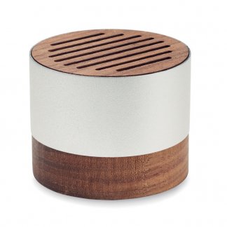 Enceinte sans fil en aluminium recyclé et bois logoté - SOUNEUZ