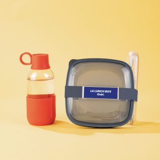 Pack gourde et lunch box en verre personnalisable - PACK INDOOR LUNCH GOBI