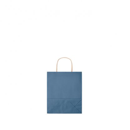 Sac Cadeau En Papier Recyclé 18x8x21cm PETIT Sac Bleu Plié