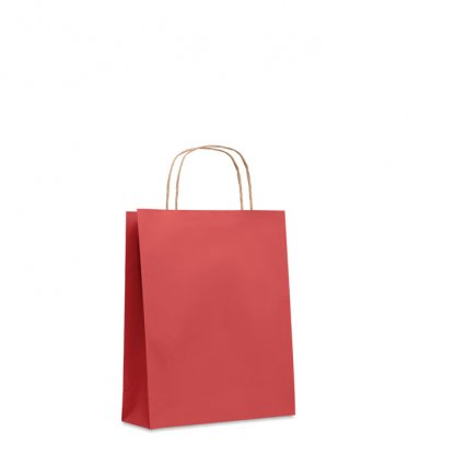 Sac Cadeau En Papier Recyclé 18x8x21cm PETIT Sac Rouge De Face