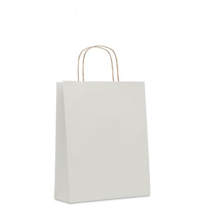 Sac Cadeau En Papier Recyclé 25x11x32cm MOYEN Sac Blanc