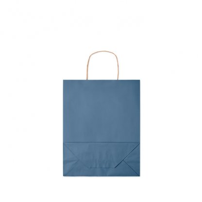 Sac Cadeau En Papier Recyclé 25x11x32cm MOYEN Sac Bleu Plié