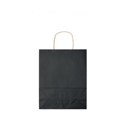 Sac Cadeau En Papier Recyclé 25x11x32cm MOYEN Sac Noir Plié