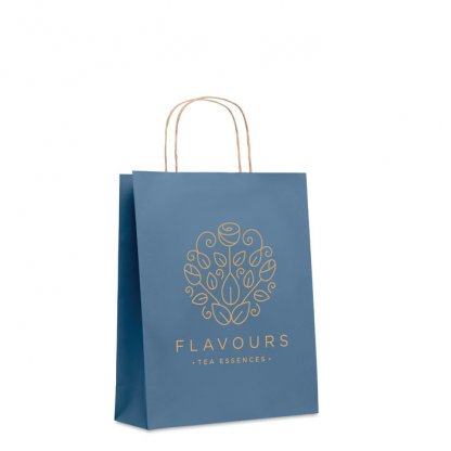 Sac Cadeau En Papier Recyclé 25x11x32cm MOYEN Sac Bleu Personnalisé
