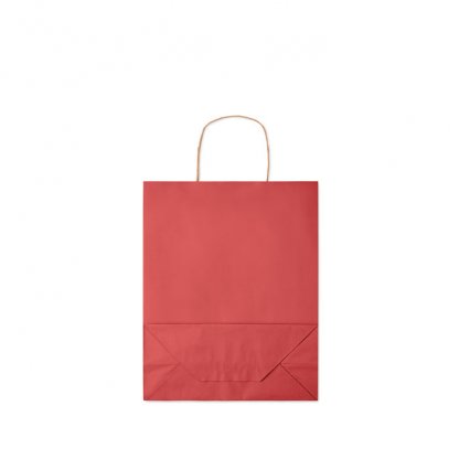 Sac Cadeau En Papier Recyclé 25x11x32cm MOYEN Sac Rouge Plié