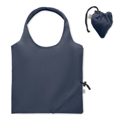 Sac Shopping Pliable En Coton Recyclé 140g 38x40cm CARRIE COLOUR Bleu Marine