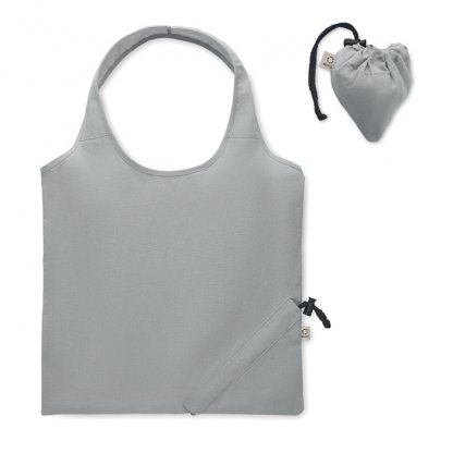 Sac Shopping Pliable En Coton Recyclé 140g 38x40cm CARRIE COLOUR Gris