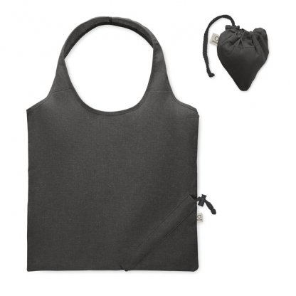 Sac Shopping Pliable En Coton Recyclé 140g 38x40cm CARRIE COLOUR Noir