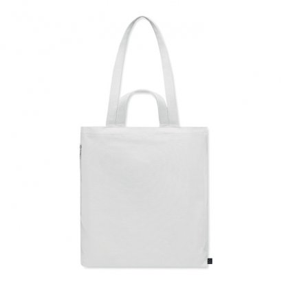 Tote Bag En Coton Et Polyester Recyclés 380g GAVE COLOUR Sac Blanc De Dos Avec Double Anse