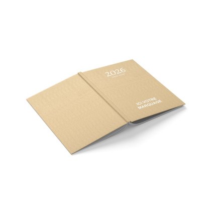 Agenda De Bureau En Papier Recyclé 21x27cm SEMAINIER KRAFT à Plat