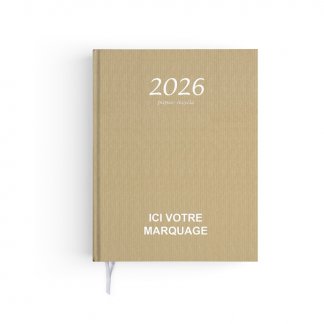 Agenda de bureau en papier recyclé publicitaire - 21x27cm - SEMAINIER KRAFT