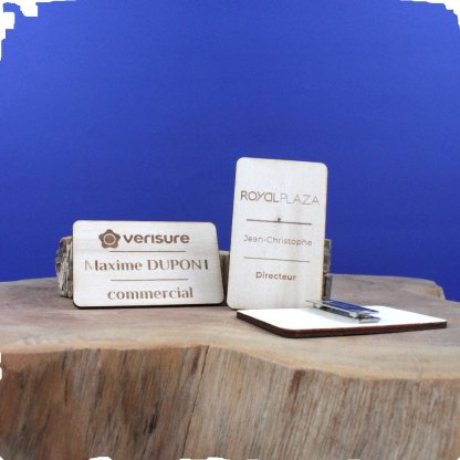 Badge Magnétique En Bois FIXAR Avec Fond De Couleur