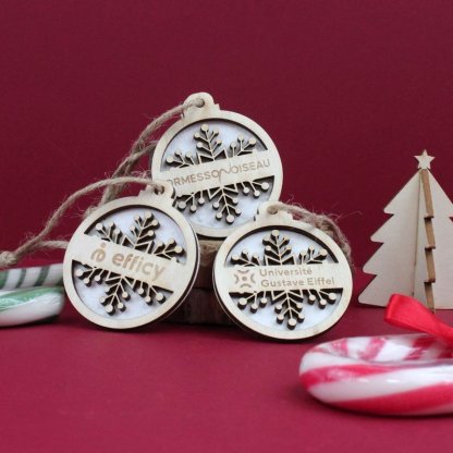 Boule De Noël En Papier Graines Et Bois BÛCHE Avec Marquage