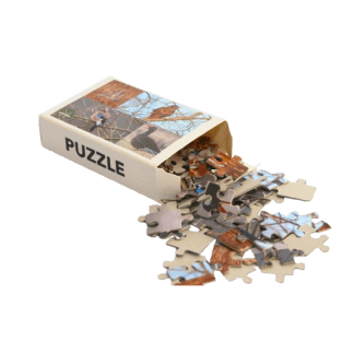 puzzle de 60 pièces publicitaire en carton recyclé a5 puzzle