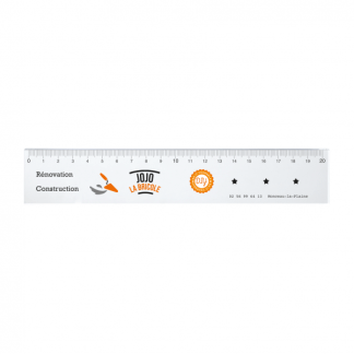 Règle Pub En Plastique Recyclé Transparent Rigide 20 Cm Sur Mesure PMMARE 3mm