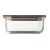 Lunch Box En Verre Avec Couvercle En Bois D'acacia 800ml VITRIO LUNCH Transparente De Face