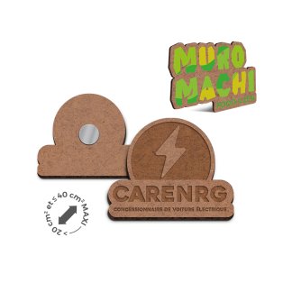 Magnet création en bois MDF avec aimant XL personnalisable - AIMANT NÉODYME
