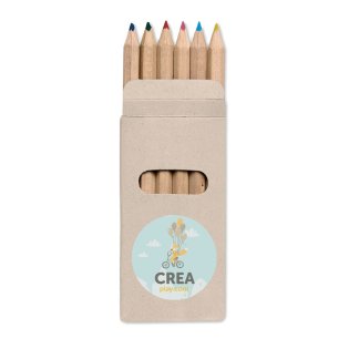 6 petits crayons de couleur en bois abigail