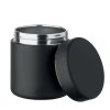 Boîte Repas En Inox Recyclé 500ml GOSNACK Noir Couvercle Ouvert