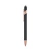 Stylo Bille Publicitaire En Aluminium Recyclé Avec Stylet Neil Rose Noir, Vue 3