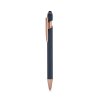 Stylo Bille Publicitaire En Aluminium Recyclé Avec Stylet Neil Rose Bleu Marine
