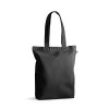 Tote Bag Avec Soufflet Personnalisé En Coton Et Polyester Recyclés 220G 38X40X10Cm Merida Noir