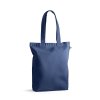 Tote Bag Avec Soufflet Personnalisé En Coton Et Polyester Recyclés 220G 38X40X10Cm Merida Bleu Marine