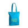 Tote Bag Avec Soufflet Personnalisé En Coton Et Polyester Recyclés 220G 38X40X10Cm Merida Bleu Clair Avec Marquage