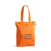 Tote Bag Avec Soufflet Personnalisé En Coton Et Polyester Recyclés 220G 38X40X10Cm Merida Orange Avec Marquage