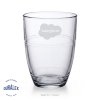 Verre Personnalisé En Verre Trempé 360Ml Gigogne Transparent, Logo Gravé En Partie Supérieure